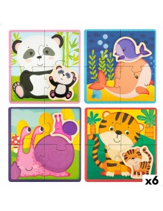 Child's Puzzle Lisciani Giochi 16 x 1 x 16 cm animals 16 Pieces (6 Units)