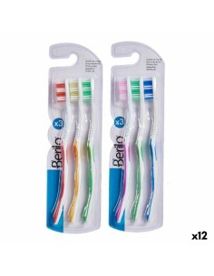 Toothbrush Berilo AR1410005 Yellow Blue Red Green Pink (12 Units)