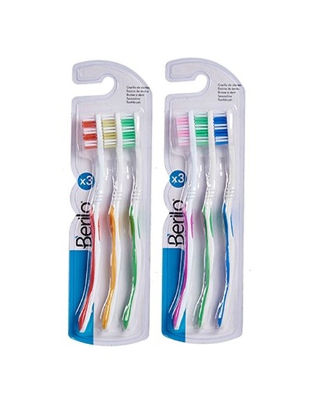 Toothbrush Berilo 29100288 Yellow Blue Red Green (12 Units)