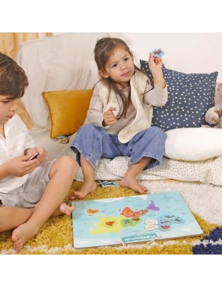 Educational Game 40 x 30 cm Multicolour World Map
