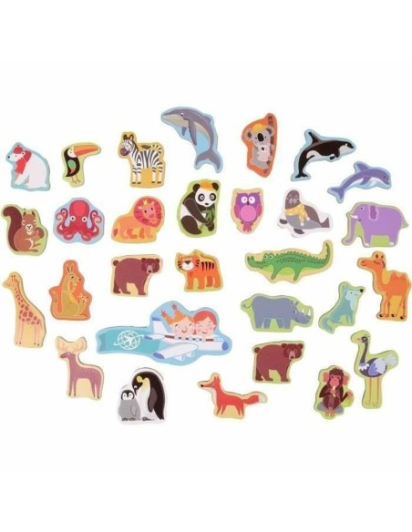 Educational Game 40 x 30 cm Multicolour World Map