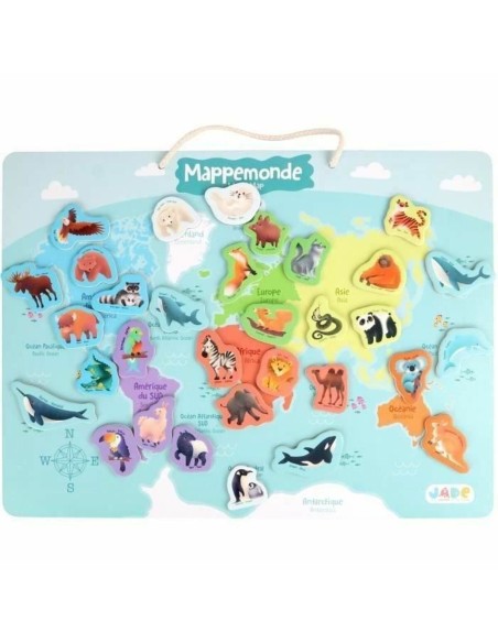 Educational Game 40 x 30 cm Multicolour World Map