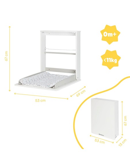 Changer Badabulle Plouf Compact Wall Foldable 46 x 46 x 61 cm