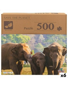 Puzzle Colorbaby Elephant 500 Pieces 6 Units 61 x 46 x 0,1 cm