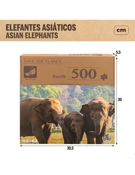 Puzzle Colorbaby Elephant 500 Pieces 6 Units 61 x 46 x 0,1 cm