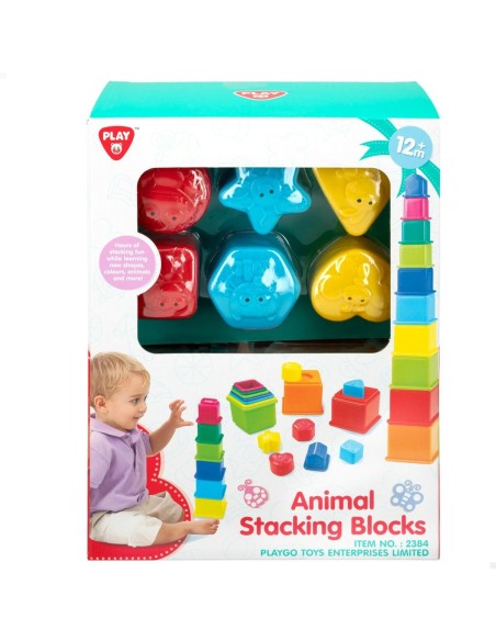 Stacking Blocks PlayGo 16 Pieces 4 Units 10,5 x 9 x 10,5 cm