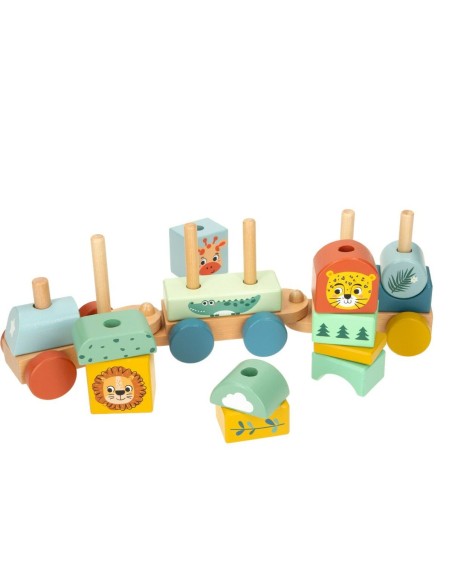 Train Woomax 33 x 11 x 7 cm animals (6 Units)