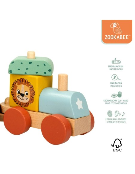 Train Woomax 33 x 11 x 7 cm animals (6 Units)