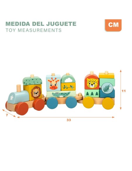 Train Woomax 33 x 11 x 7 cm animals (6 Units)