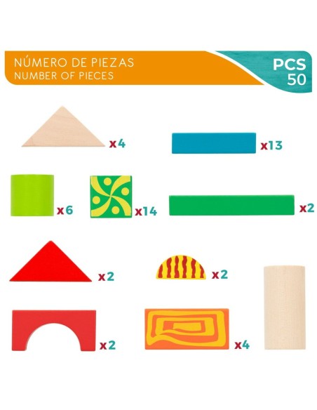 Construction set Woomax 50 Pieces (6 Units)
