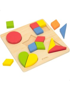 Child's Wooden Puzzle Woomax Shapes + 12 Months 16 Pieces (6 Units) 2