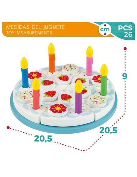 Wooden Game Woomax Tarta 26 Pieces (6 Units)