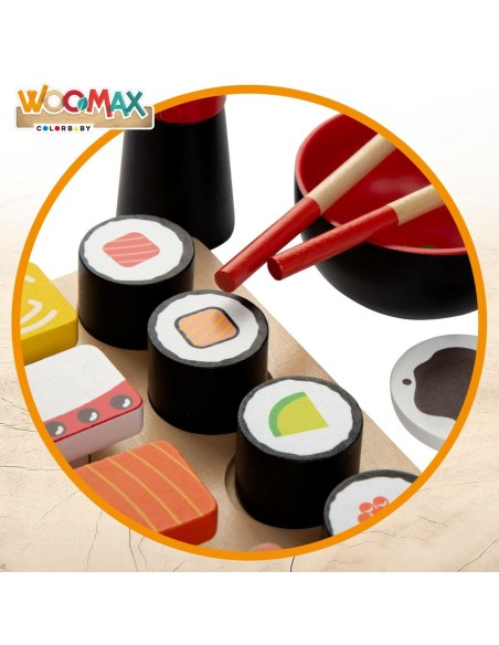 Wooden Game Woomax Sushi 14 Pieces (6 Units)