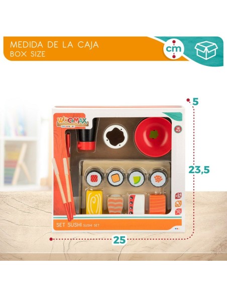 Wooden Game Woomax Sushi 14 Pieces (6 Units)