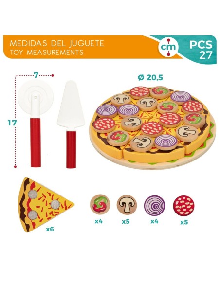 Wooden Game Woomax Pizza 27 Pieces (6 Units)