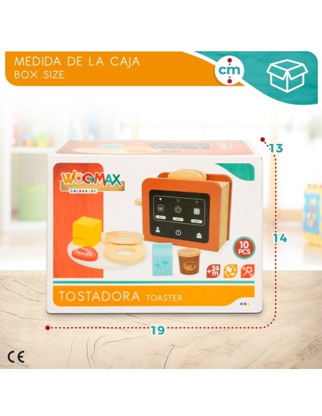 Toy toaster Woomax 10 Pieces 18,5 x 12,5 x 7,5 cm (4 Units)