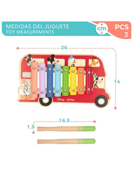 Xylophone Disney Wood Plastic 26 x 2,2 x 15 cm (6 Units)
