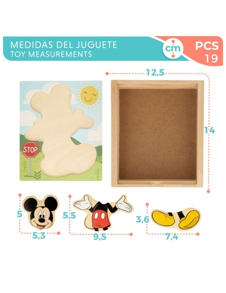 Child's Wooden Puzzle Disney + 2 Years (12 Units)