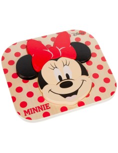 Child's Wooden Puzzle Disney Minnie Mouse + 12 Months 6 Pieces (12 Units) 2