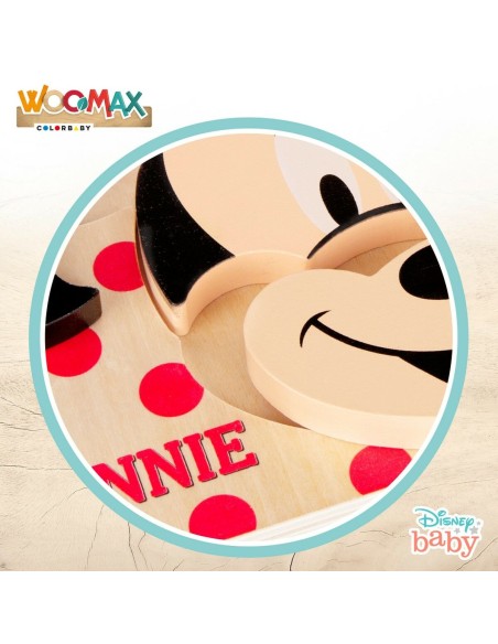 Child's Wooden Puzzle Disney Minnie Mouse + 12 Months 6 Pieces (12 Units)