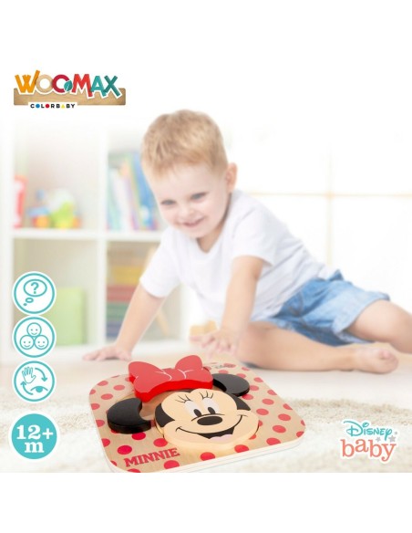 Child's Wooden Puzzle Disney Minnie Mouse + 12 Months 6 Pieces (12 Units)
