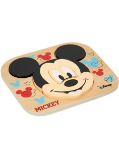 Child's Wooden Puzzle Disney Mickey Mouse + 12 Months 6 Pieces (12 Units) 2