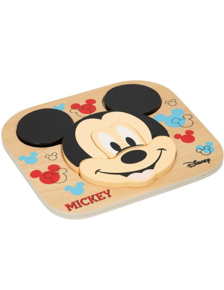 Child's Wooden Puzzle Disney Mickey Mouse + 12 Months 6 Pieces (12 Units)