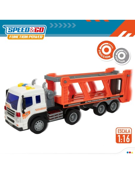 Truck Carrier and Friction Cars Speed & Go 37,5 x 12,5 x 10 cm (2 Units)
