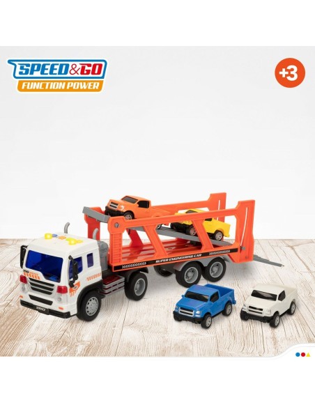 Truck Carrier and Friction Cars Speed & Go 37,5 x 12,5 x 10 cm (2 Units)