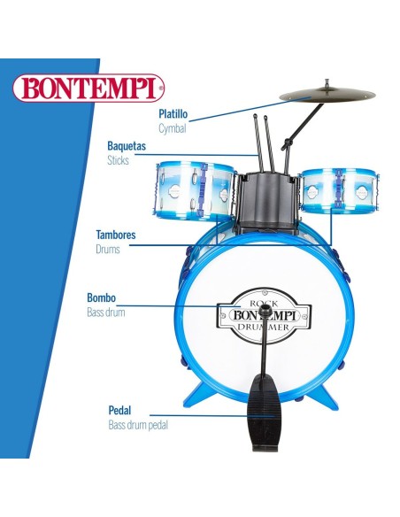 Drums Bontempi Blue Plastic 85 x 68 x 65 cm (9 Pieces) (2 Units)