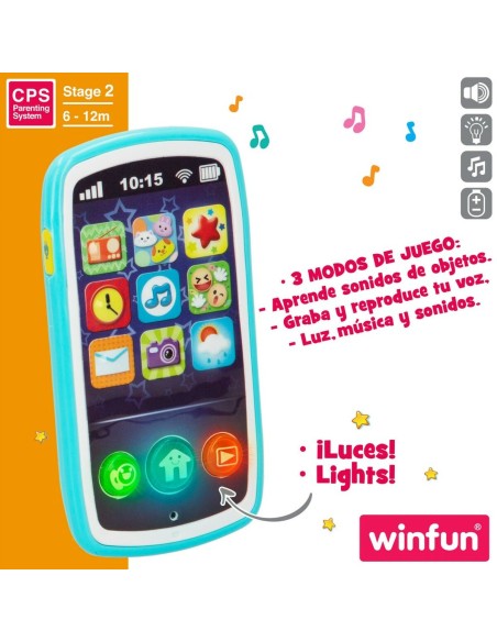Toy telephone Winfun 7,5 x 14 x 2 cm (6 Units)