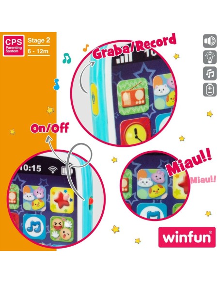 Toy telephone Winfun 7,5 x 14 x 2 cm (6 Units)