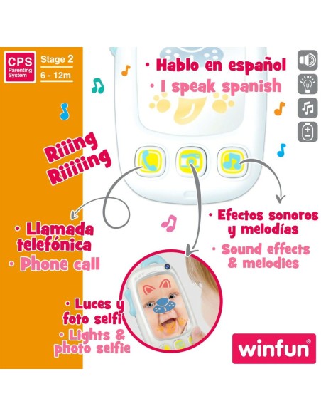 Toy telephone Winfun White 9 x 15,5 x 3,8 cm (6 Units)