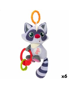 Rattle Cuddly Toy Winfun Racoon 14,5 x 20 x 9,5 cm (6 Units)
