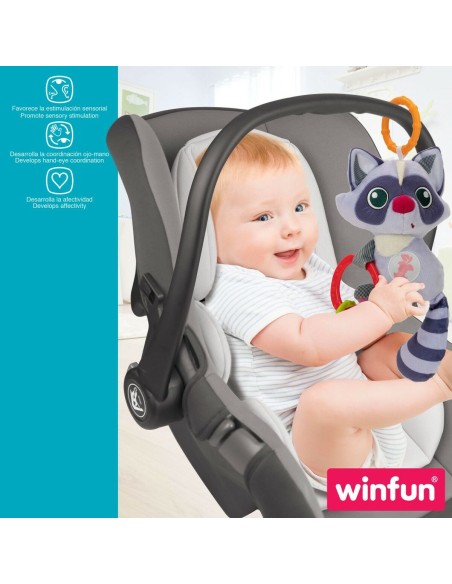 Rattle Cuddly Toy Winfun Racoon 14,5 x 20 x 9,5 cm (6 Units)
