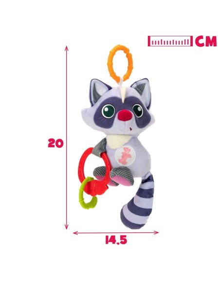 Rattle Cuddly Toy Winfun Racoon 14,5 x 20 x 9,5 cm (6 Units)