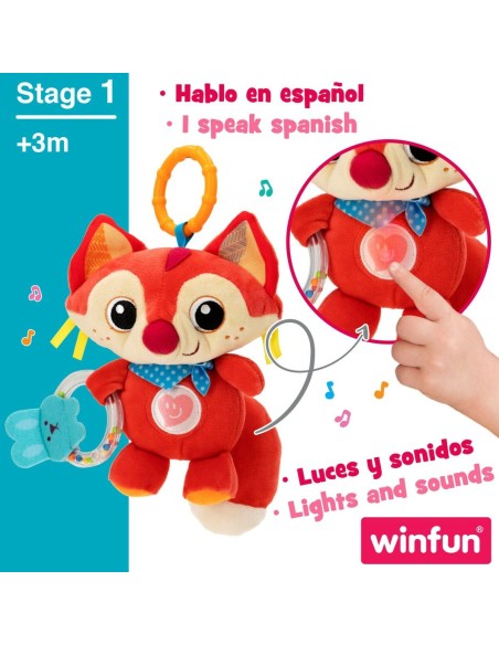Rattle Cuddly Toy Winfun Fox 13,5 x 26,5 x 7,5 cm (6 Units)