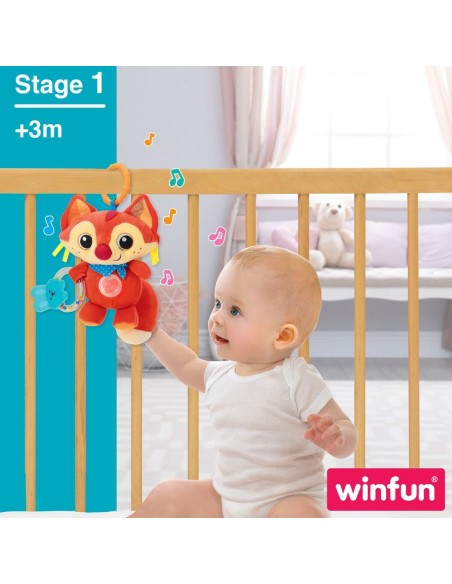 Rattle Cuddly Toy Winfun Fox 13,5 x 26,5 x 7,5 cm (6 Units)