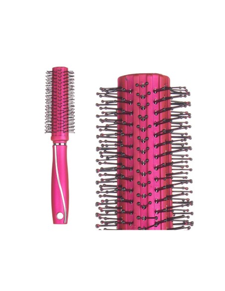 Round Brush Berilo 354 Fuchsia Silicone Plastic (12 Units)