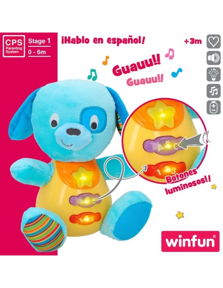 Soft toy with sounds Winfun Dog 15,5 x 16,5 x 11,5 cm (6 Units)