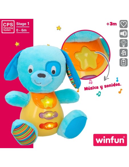 Soft toy with sounds Winfun Dog 15,5 x 16,5 x 11,5 cm (6 Units)