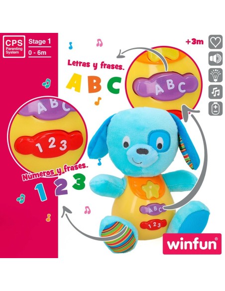 Soft toy with sounds Winfun Dog 15,5 x 16,5 x 11,5 cm (6 Units)