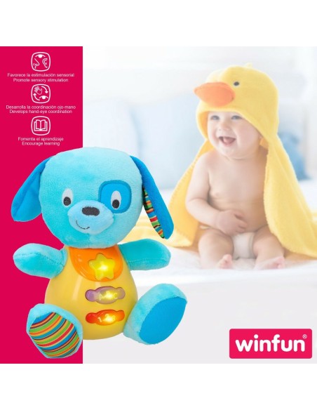 Soft toy with sounds Winfun Dog 15,5 x 16,5 x 11,5 cm (6 Units)