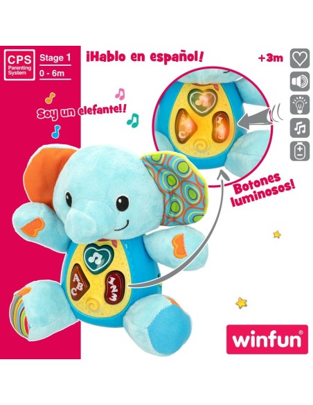 Soft toy with sounds Winfun Elephant 17 x 17,5 x 10 cm (6 Units)