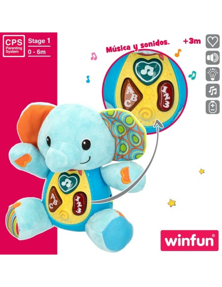 Soft toy with sounds Winfun Elephant 17 x 17,5 x 10 cm (6 Units)