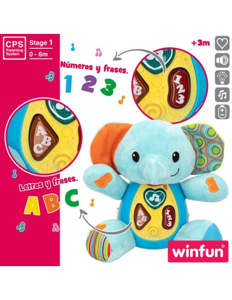 Soft toy with sounds Winfun Elephant 17 x 17,5 x 10 cm (6 Units)