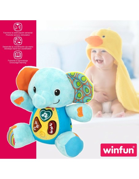 Soft toy with sounds Winfun Elephant 17 x 17,5 x 10 cm (6 Units)