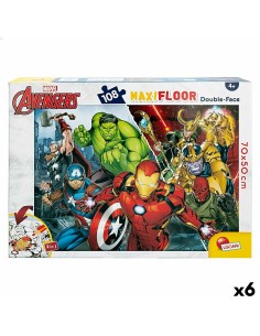 Child's Puzzle The Avengers Double-sided 108 Pieces 70 x 1,5 x 50 cm (6 Units)