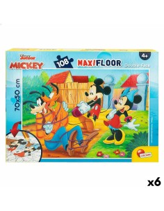 Child's Puzzle Mickey Mouse Double-sided 108 Pieces 70 x 1,5 x 50 cm (6 Units)