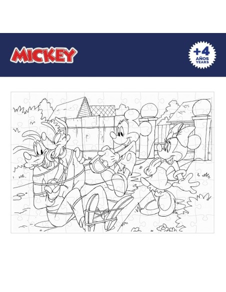Child's Puzzle Mickey Mouse Double-sided 108 Pieces 70 x 1,5 x 50 cm (6 Units)